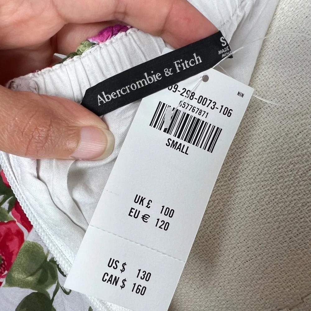 Abercrombie Fitch Floral Tiered Maxi Dress Sz S strawberry Pink Guest Tea Garden